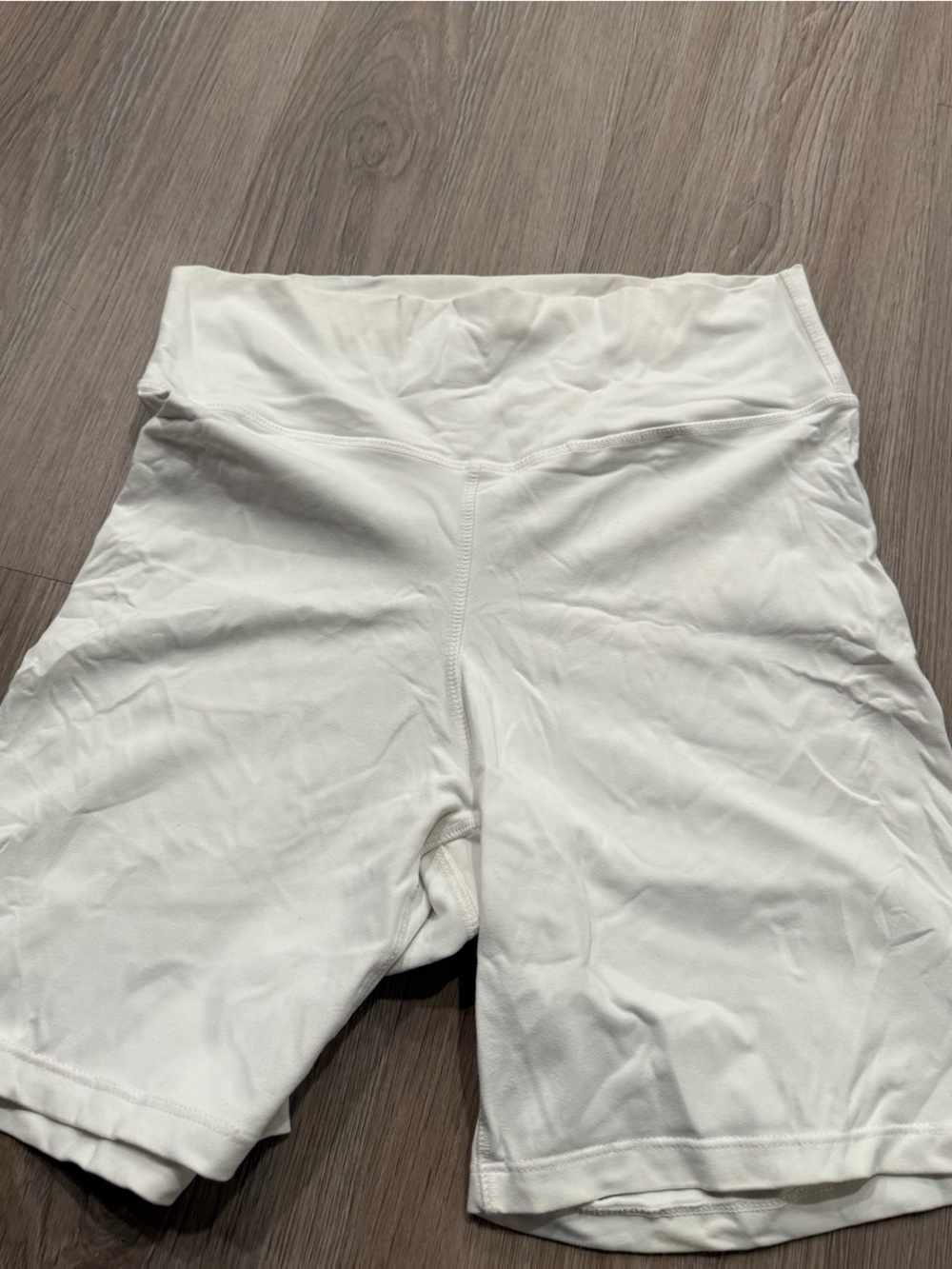 Women’s White High-Waist Bike Shorts